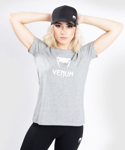 VENUM CLASSIC 女子运动T恤 户外休闲健身短袖-浅麻灰色