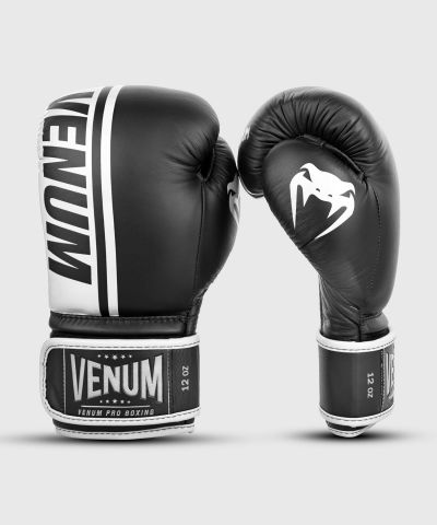 VENUM PRO BOXING 成人拳击手套 散打训练手套 - 黑/白色