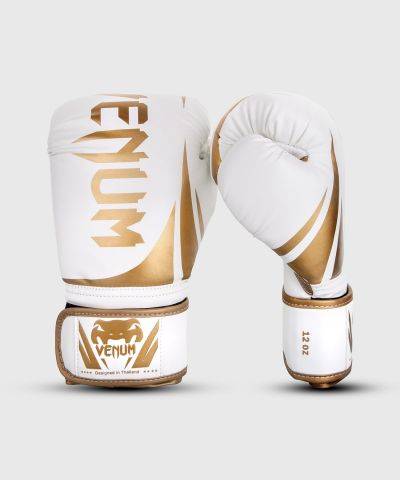 VENUM CHALLENGER 2.0 成人拳击手套 训练泰拳击手套-白/金色