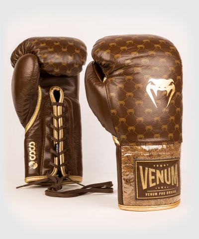 Venum Coco MONOGRAM 专业拳击手套 绑带搏击手套 - 棕色