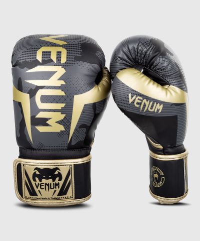 VENUM Elite 男女拳击手套 训练拳击手套 - 迷彩/金色