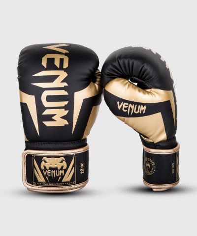 VENUM Elite 男女拳击手套 训练拳击手套 - 黑/金色