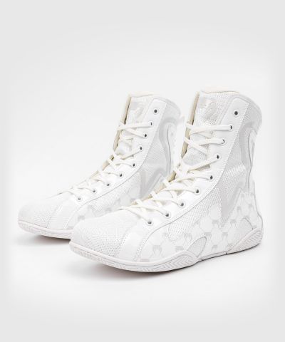 Venum Elite Monogram 男女同款拳击鞋 成人搏击训练鞋 - 白/米白色