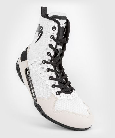 Venum Elite 男女同款拳击鞋 成人搏击训练鞋 - 白/黑色