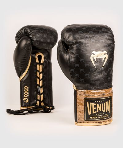 Venum Coco MONOGRAM 专业拳击手套 绑带搏击手套 - 黑色