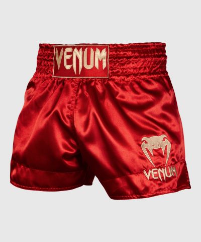 VENUM Classic 泰拳短裤 搏击训练短裤 - 波尔多红/金色